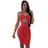 Summer New Sexy Bare Shoulder Starppy Front Sexy Midi Dress #Strapless